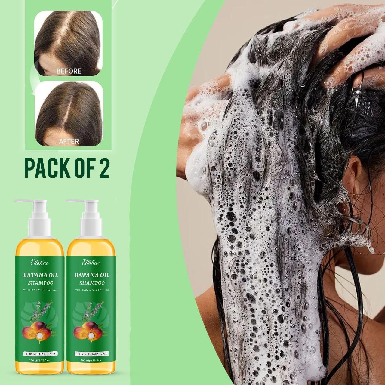 BATANA OIL SHAMPOO with Rosemary Extract 400 ml Pack of 2
